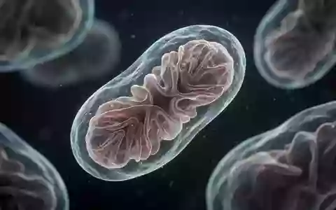 Mikroskopische Aufnahme von Mitochondrien in einer Zelle, die komplexe zelluläre Strukturen und Membranen zeigt. - Foto: über boerse-global.de