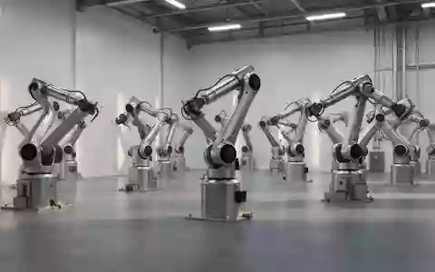 Eine moderne, minimalistische Industriehalle mit modularen Roboterarmen und klaren architektonischen Linien. - Foto: über boerse-global.de