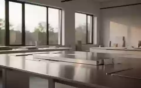 Ein minimalistisches, modernes Architekturstudio mit klaren Linien und natürlichem Licht, das auf metallische Oberflächen fällt. - Foto: über boerse-global.de