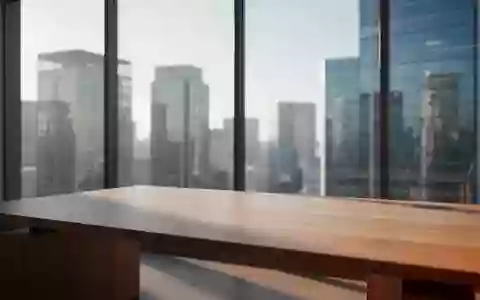 Ein minimalistischer, heller Büroraum mit einem leeren Schreibtisch und Blick auf eine moderne Stadtlandschaft. - Foto: über boerse-global.de