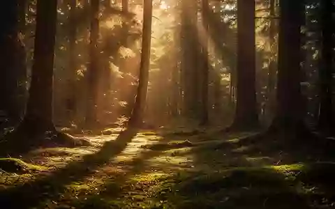 Sonnenlicht fällt durch ein dichtes Blätterdach in einen Wald und symbolisiert die Bedeutung von Licht für das Wohlbefinden. - Foto: über boerse-global.de