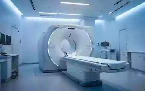 Ein steriler, moderner medizinischer Untersuchungsraum mit einem hochmodernen MRT-Gerät in einer Klinik. - Foto: über boerse-global.de