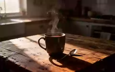 Ein dampfender Kaffee in einer Keramiktasse auf einem Holztisch bei natürlichem Morgenlicht. - Foto: über boerse-global.de