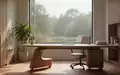 Ein minimalistisches, helles Büro mit Holzmöbeln und einer Pflanze, das eine ruhige und gesunde Arbeitsumgebung vermittelt. - Foto: über boerse-global.de
