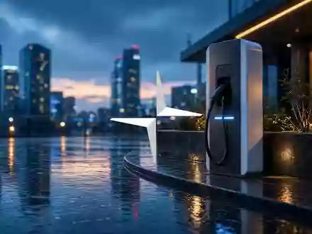 Moderne Ladestation für Elektroautos in einer schwedischen Waldlandschaft bei Dämmerung. - Foto: über boerse-global.de