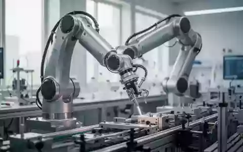 Ein moderner Roboterarm in einer hellen, hochtechnologischen Fertigungshalle. - Foto: über boerse-global.de