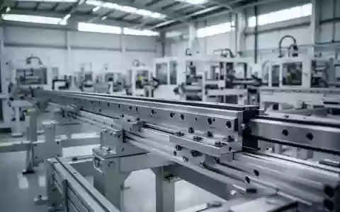 Eine präzise metallene Linearführung in einer modernen, aufgeräumten Industriehalle ohne Personen. - Foto: über boerse-global.de