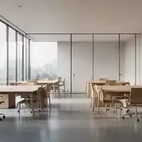 Ein minimalistisches, leeres Büro mit modernen Möbeln und hellem Tageslicht. - Foto: über boerse-global.de