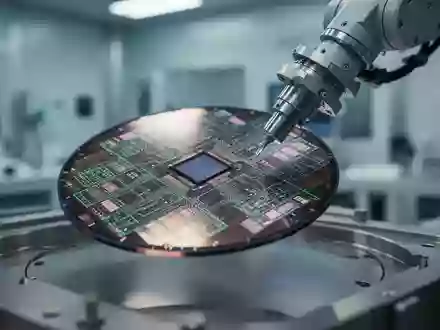 Ein hochmoderner Silizium-Wafer in einer automatisierten Fertigungsumgebung einer Halbleiterfabrik. - Foto: ĂĽber boerse-global.de