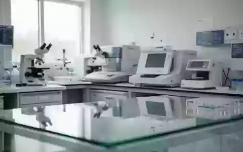 Ein klinisches Labor mit medizinischen Diagnosegeräten in einer sterilen und minimalistischen Umgebung. - Foto: über boerse-global.de