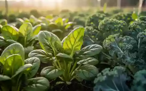Frische grüne Blattgemüse in einem Garten bei Tageslicht, die eine gesunde Lebensweise symbolisieren. - Foto: über boerse-global.de