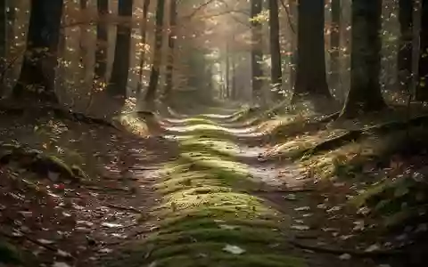 Ein sonnendurchfluteter Waldweg mit weichem Waldboden, der zu sanfter Bewegung in der Natur einlädt. - Foto: über boerse-global.de