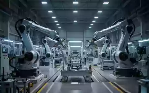 Eine moderne, weitläufige Industriehalle einer Automobilfertigung mit präzisen Robotersystemen und technischer Ausrüstung. - Foto: über boerse-global.de