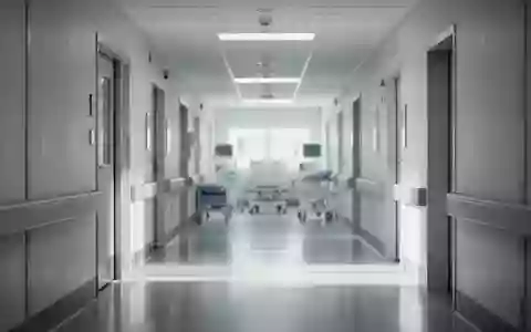 Ein heller, steriler Krankenhausflur in einer modernen Klinik ohne Personen. - Foto: über boerse-global.de