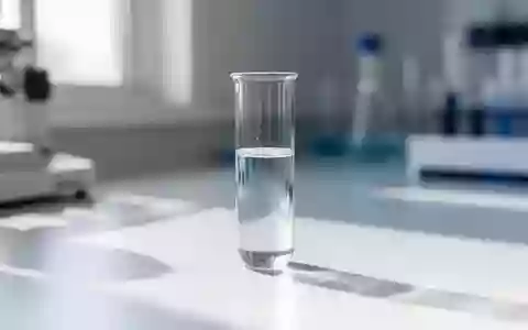 Ein steriles Reagenzglas mit einer klaren Flüssigkeit auf einem Labortisch, das den medizinischen Forschungskontext symbolisiert. - Foto: über boerse-global.de