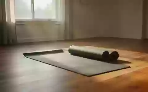 Ein sonnendurchfluteter Raum mit einer ausgerollten Yogamatte auf einem Holzboden, der Bewegung und Genesung symbolisiert. - Foto: über boerse-global.de