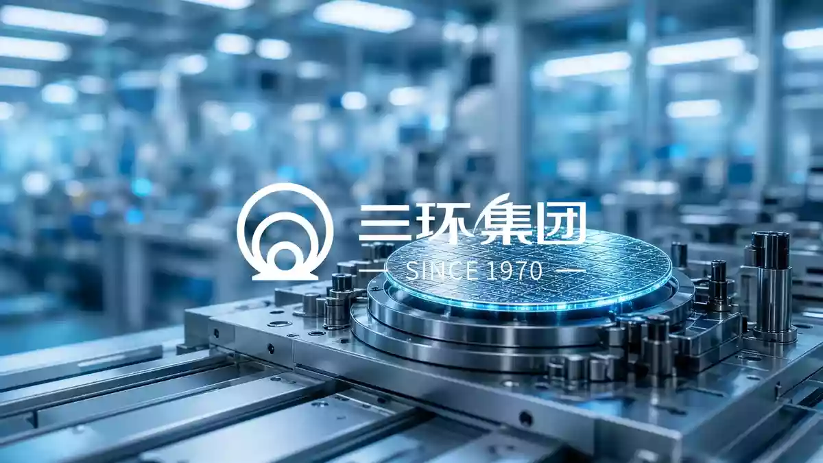Abstrakte Darstellung von Mikrochips und Leiterplatten in einem industriellen Hochtechnologie-Umfeld. Illustration mit AI erstellt.