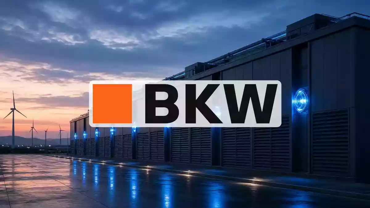 BKW Charts Three Tracks: Wind Farm, Battery Microgrid, and a Pending Architect Deal Illustration mit AI erstellt.