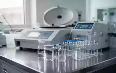 Moderne Laborumgebung mit medizinischen Probengefäßen auf einer Edelstahloberfläche zur neurologischen Forschung. - Foto: über boerse-global.de