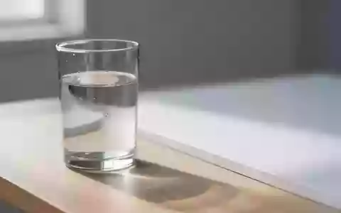 Ein Glas Wasser auf einer hellen Holzoberfläche in natürlichem Morgenlicht als Symbol für gesundheitliche Routine. - Foto: über boerse-global.de