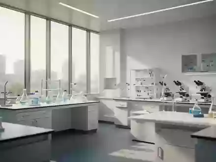 Ein minimalistisches, modernes medizinisches Forschungslabor mit hellen, sterilen Oberflächen und natürlichem Lichteinfall. - Foto: über boerse-global.de