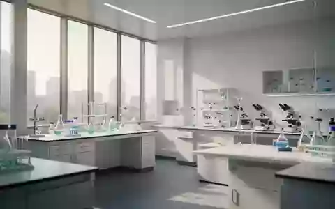 Ein minimalistisches, modernes medizinisches Forschungslabor mit hellen, sterilen Oberflächen und natürlichem Lichteinfall. - Foto: über boerse-global.de