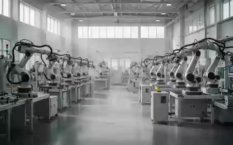 Moderne, automatisierte Montagehalle für industrielle Komponenten mit präzisen Fertigungsmaschinen. - Foto: über boerse-global.de