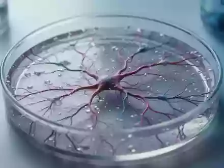 Nahaufnahme einer neuronalen Zellkultur in einer Laborschale, die als biologisches Rechennetzwerk dient. - Foto: über boerse-global.de
