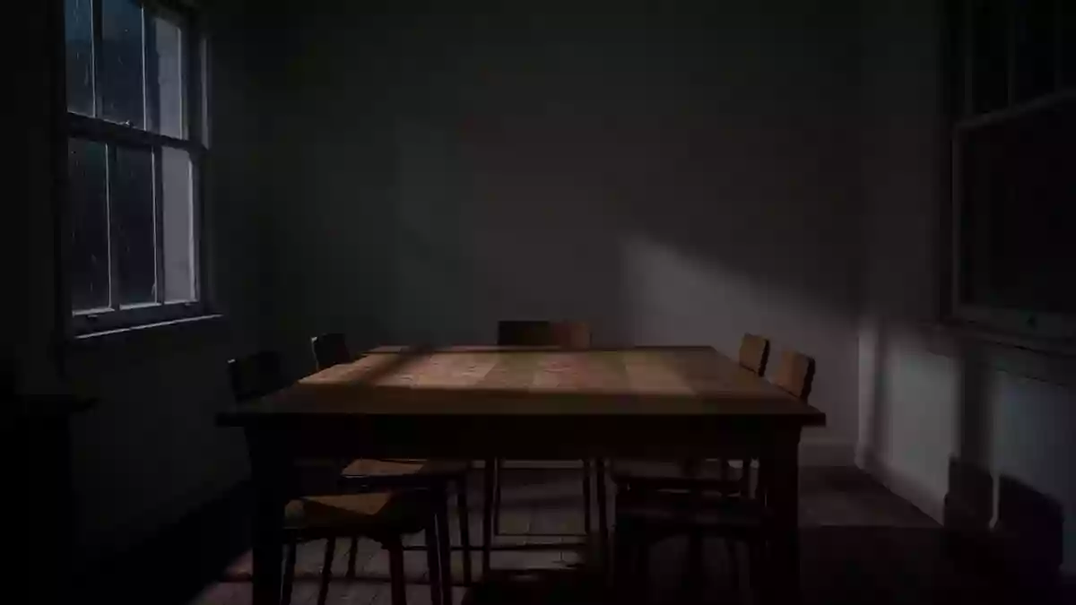Ein leerer, schattiger Essbereich in der Nacht, der die Stille und die Bedeutung des Zeitpunkts der Nahrungsaufnahme betont. Illustration mit AI erstellt.