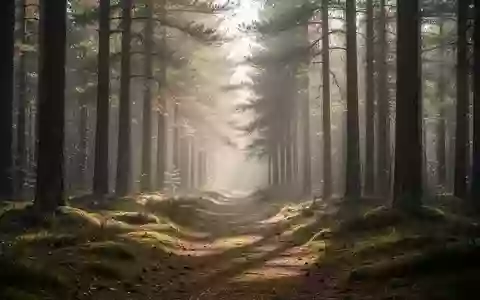 Ein ruhiger Waldweg am Morgen mit sanftem Licht, das durch die Baumwipfel fällt und eine Atmosphäre der Entspannung erzeugt. - Foto: über boerse-global.de