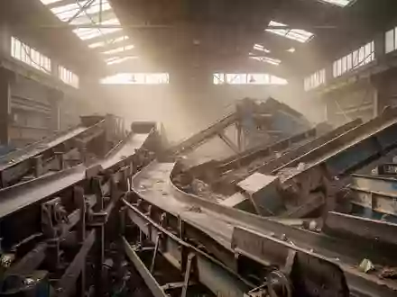 Industrielle Recyclinganlage mit Förderbändern und Sortiermaschinen in einer Lagerhalle. - Foto: über boerse-global.de