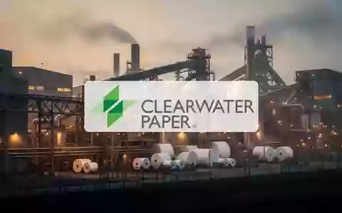 Moderne industrielle Papierfabrik in der Abenddämmerung, die eine nachdenkliche Marktstimmung symbolisiert. - Foto: über boerse-global.de