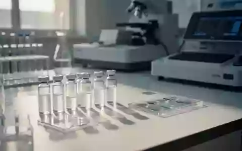 Ein steriler Labortisch mit Glasgefäßen und medizinischen Analysegeräten in einer klinischen Forschungsumgebung. - Foto: über boerse-global.de