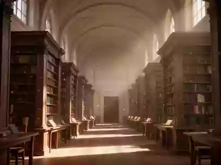 Eine ruhige, von Sonnenlicht durchflutete Bibliothek mit hohen Holzregalen und einer Atmosphäre der Konzentration. - Foto: über boerse-global.de