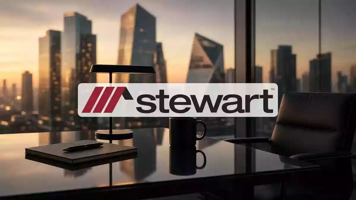 Abstraktes, professionelles Finanzbüro mit warmem Licht, das Vertrauen und Marktstabilität symbolisiert. Illustration mit AI erstellt.