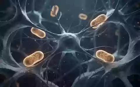 Mikroskopische Aufnahme komplexer neuronaler Zellstrukturen und Mitochondrien in einem biologischen Gewebe. - Foto: über boerse-global.de