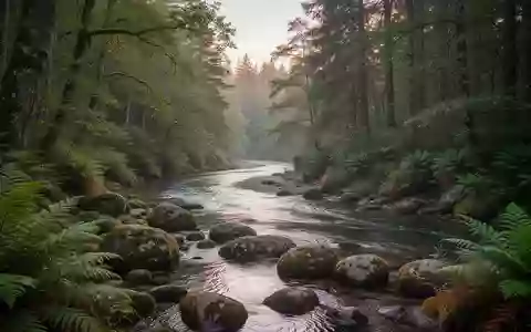 Ein üppiger, naturbelassener Wald mit einem fließenden Fluss im morgendlichen Licht als Symbol für Biodiversität. - Foto: über boerse-global.de