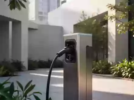 Eine moderne Ladestation für Elektrofahrzeuge in einer urbanen Umgebung bei Tageslicht. - Foto: über boerse-global.de