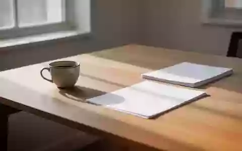 Ein aufgeräumter Schreibtisch bei natürlichem Morgenlicht mit einer Kaffeetasse und leeren Blättern, der Ordnung symbolisiert. - Foto: über boerse-global.de