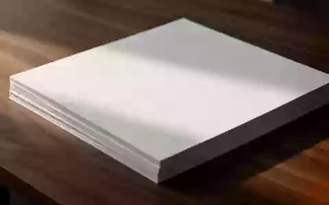 Ein Stapel unbeschriebener weißer Papierblätter auf einem dunklen Holztisch in natürlichem Licht. - Foto: über boerse-global.de