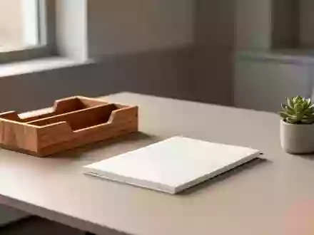 Ein minimalistischer, aufgeräumter Arbeitsplatz mit natürlichem Lichteinfall, einem Notizbuch und einer kleinen Pflanze. - Foto: über boerse-global.de