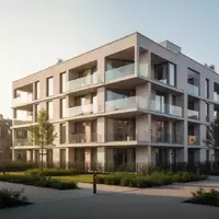 Ein neu errichtetes, modernes Wohngebäude mit hellen Fassadenelementen und Balkonen in einer städtischen Umgebung. - Foto: über boerse-global.de
