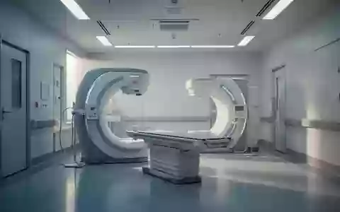 Ein minimalistischer, leerer Behandlungsraum in einer Klinik mit kühlem, natürlichem Licht und klaren architektonischen Linien. - Foto: über boerse-global.de
