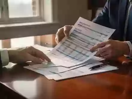 Hände beim Prüfen von Finanzdokumenten an einem Schreibtisch in einem professionellen Büro. - Foto: über boerse-global.de