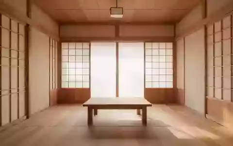 Ein minimalistischer, lichtdurchfluteter Raum im japanischen Stil mit Holzboden und Shoji-Trennwänden. - Foto: über boerse-global.de