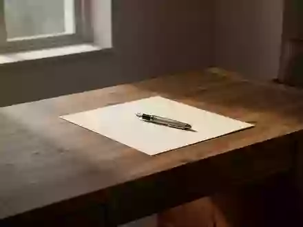 Ein minimalistischer Schreibtisch mit einem Füllfederhalter auf einem leeren Blatt Papier in natürlichem Licht. - Foto: über boerse-global.de