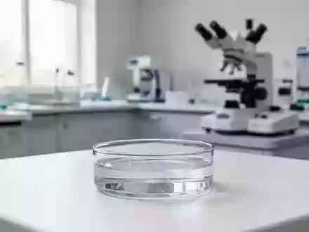 Ein steriler Labortisch mit einer Glasschale in einer hellen, professionellen Forschungsumgebung. - Foto: über boerse-global.de