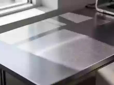 Ein minimalistischer Arbeitsplatz mit einer gebürsteten Aluminiumoberfläche bei natürlichem Lichteinfall. - Foto: über boerse-global.de