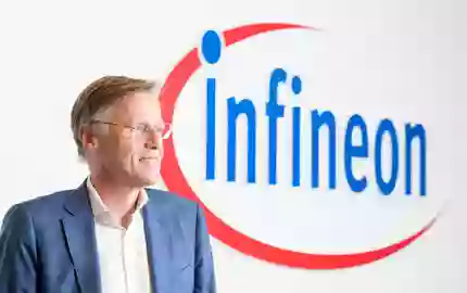 Infineon-Chef Jochen Hanebeck verkündet das nächste große Investitionsprojekt. (Archivbild) - Foto: Peter Kneffel/dpa