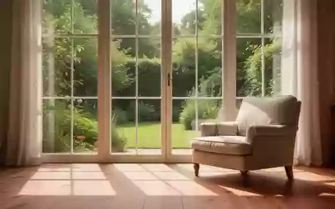 Ein lichtdurchfluteter Raum mit Blick in einen grünen Garten, der die Bedeutung von Tageslicht für die Gesundheit unterstreicht. - Foto: über boerse-global.de